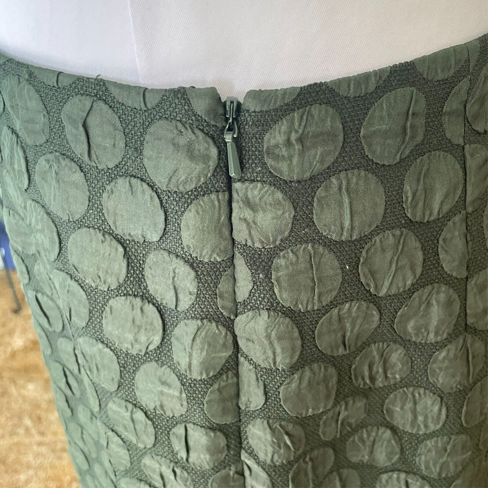 Anthropologie Maeve Green Jacquard Polka Dot Pencil Skirt Size 10 - Picture 5 of 9